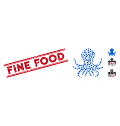 Distress Fine Food Line Stamp And Mosaic Octopus