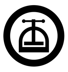 Manual Press Icon In Circle Round Black Color