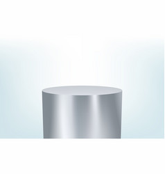 Podium 3d Platform Silver Steel Cylinder