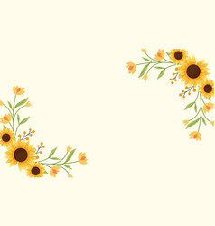 Watercolor Sunflower Border Background