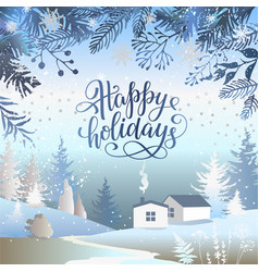 Winter Holiday Square Blue Background