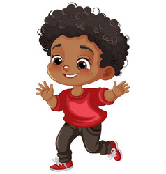 African American Kid Cartoon Character