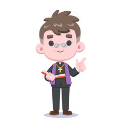 Cute Style Priest Cartoon