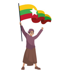 Myanmar Independence Day With Woman