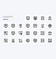 25 Internet Line Icon Pack