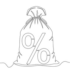 Continuous Line Drawing Bag With Percent Sign