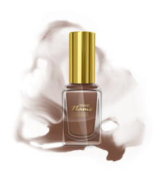 Realistic Brown Nail Polish In Clear Bottle