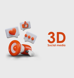 3d Concept Of Social Media Digital Marketing