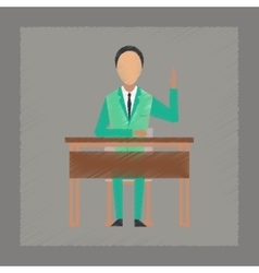 Flat Shading Style Icon Pupil At School Desk