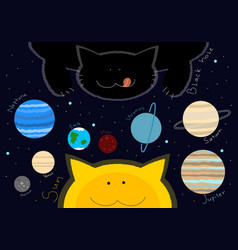 Funny Feline Solar System With Eight Planets