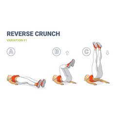 Reverse Crunch Woman Home Workout Exercise