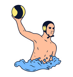 Right Handed Waterpolo Player Color Stroke