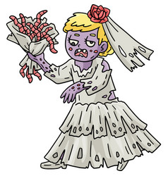 Zombie Bride Cartoon Colored Clipart