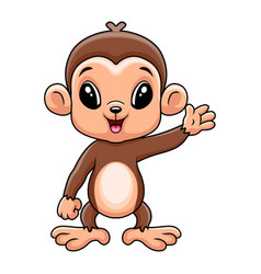 Cartoon Happy Monkey Waving Hand