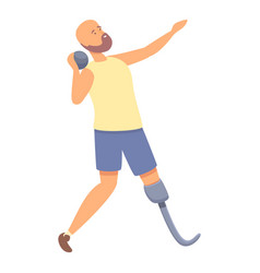 Disabled Athlete Icon Cartoon Physical