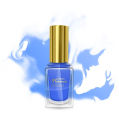 Realistic Blue Nail Polish In Clear Bottle