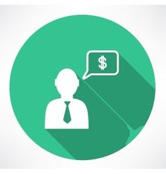 Businessman Talk About Money Icon