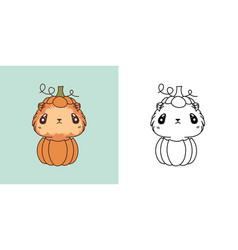 Cartoon Halloween Guinea Pig Clipart For Coloring