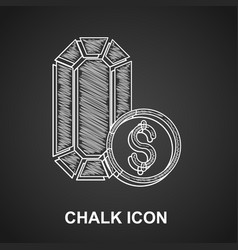 Chalk Jewelry Online Shopping Icon Isolated