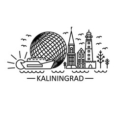 Kaliningrad Lineart Black On White