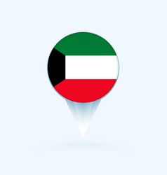 Map Pointer With Flag Of Kuwait