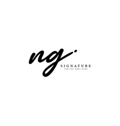 N G Ng Initial Letter Handwritten Signature Logo