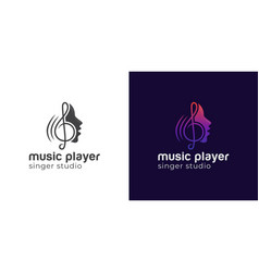 Modern Logos Of Singer Choir Music Studio Symbol