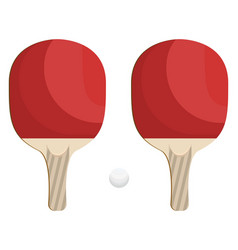 Red Table Tennis Rackets On A White Background