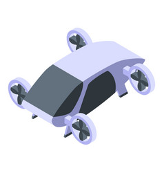 Self Driving Flying Taxi Icon Isometric Style