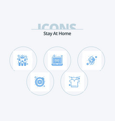 Stay At Home Blue Icon Pack 5 Icon Design Spa