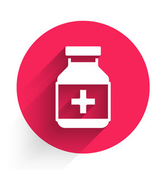 White Medicine Bottle And Pills Icon Isolated