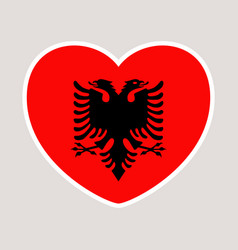 Albania Heart Flag National Isolated