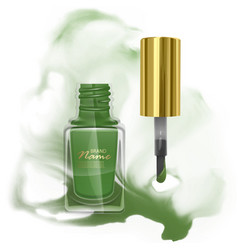 Realistic Green Nail Polish In Clear Bottle