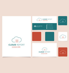 Cloud Report Logo Design With Editable Slogan