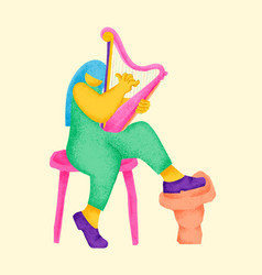 Harpist Sticker Colorful Musician