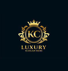 Initial Kc Letter Royal Luxury Logo Template