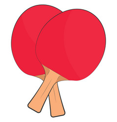 Two Red Table Tennis Rackets On A White