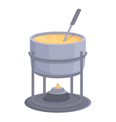 Winter Fondue Icon Cartoon Cooking Pot