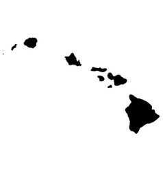 Hawaii Map Shape United States Of America Flat