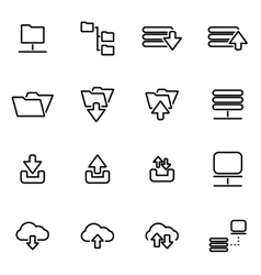 Ftp file transfer protocol computer icon symbol Vector Image