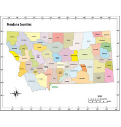 Montana state outline administrative map Vector Image