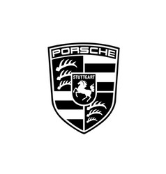 Porsche Logo Brand Symbol Black Design German Car