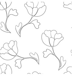 Seamless Floral Pattern Silhouette Art Line