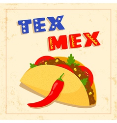 Tex Mex Taco On White Background