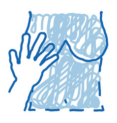 Hand Touching Boobs Doodle Icon Drawn