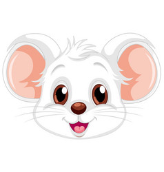 White Rat Head Cartoon