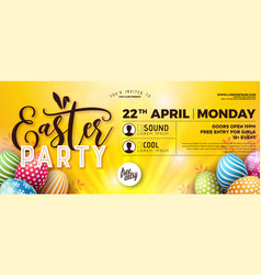 Easter Party Flyer With Painted Eggs