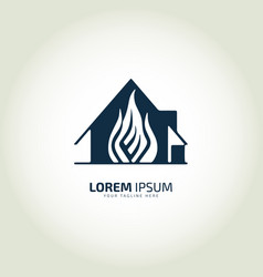 Home Logo Fire E Text Icon House Silhouette