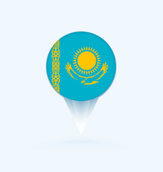 Map Pointer With Flag Of Kazakhstan