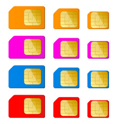 Mini Micro Nano Sim Card In Red Blue Pink Orange